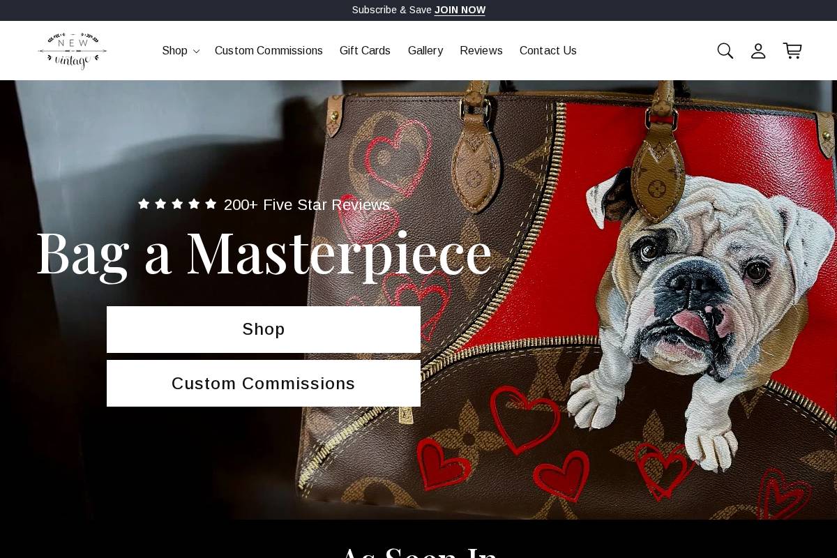 newvintagehandbags.com homepage screenshot
