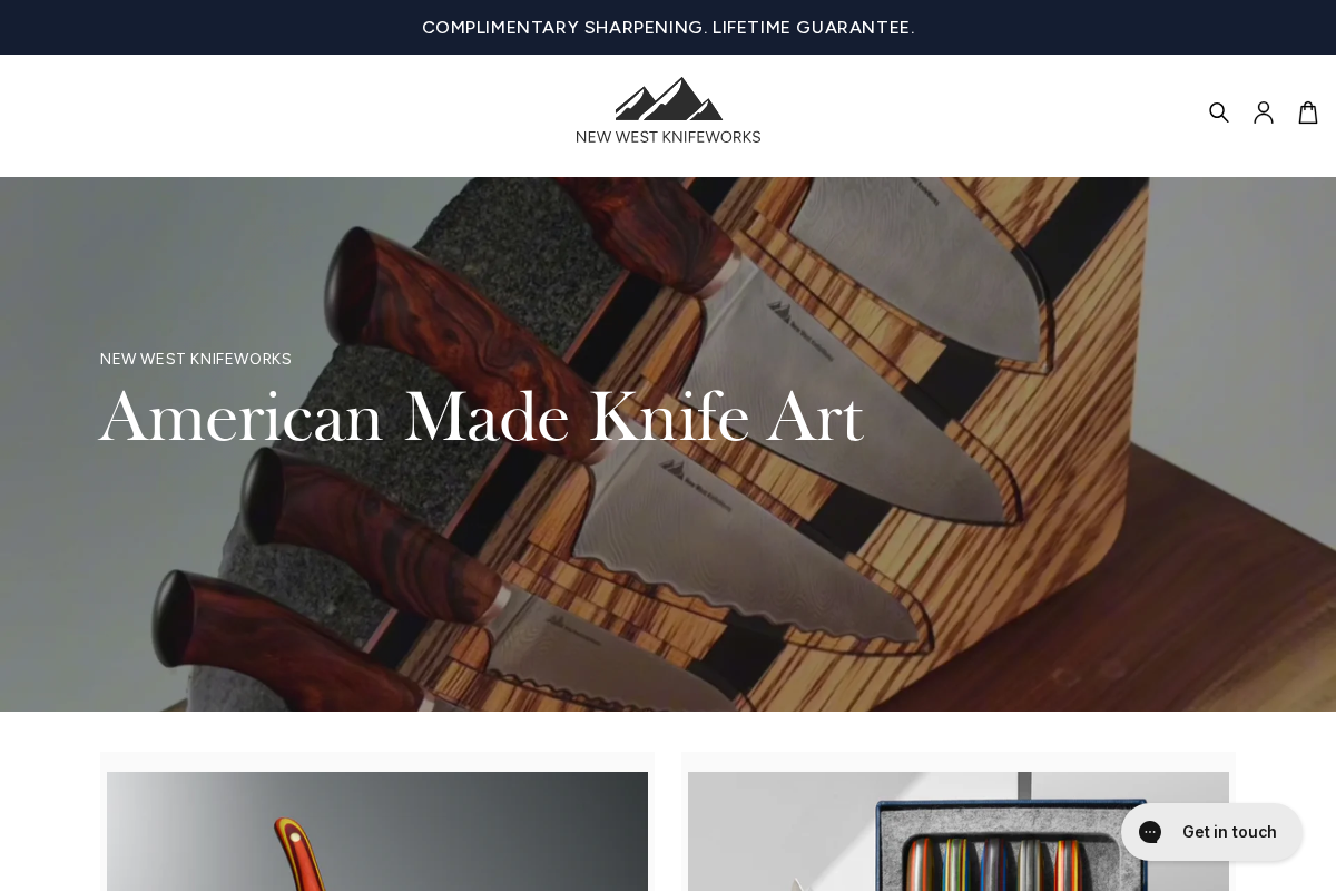 New West Knife Works homepage screenshot