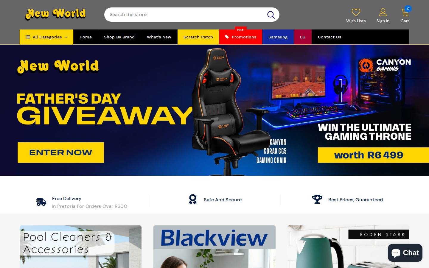newworld.co.za homepage screenshot
