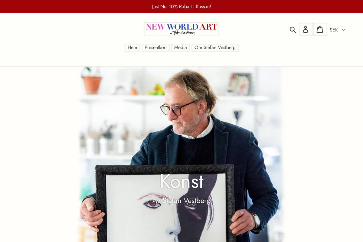 newworldart.se homepage screenshot