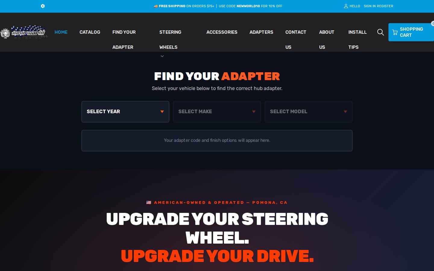newworldmotoring.com homepage screenshot