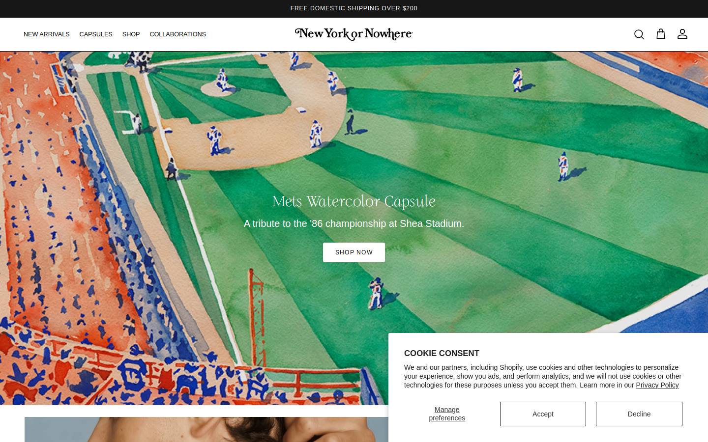 newyorkornowhere.com homepage screenshot