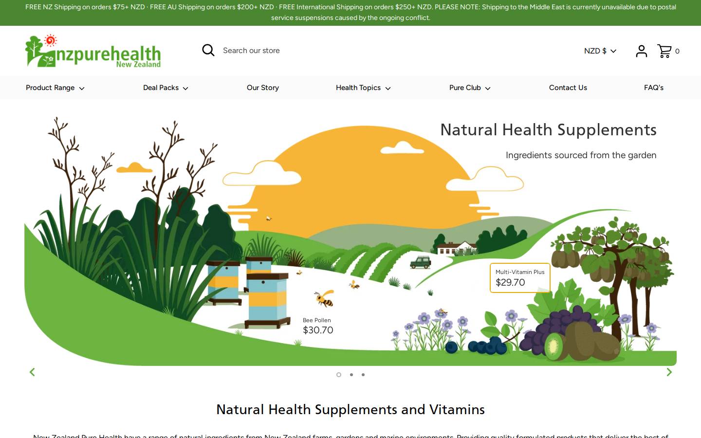 newzealandpurehealth.com homepage screenshot