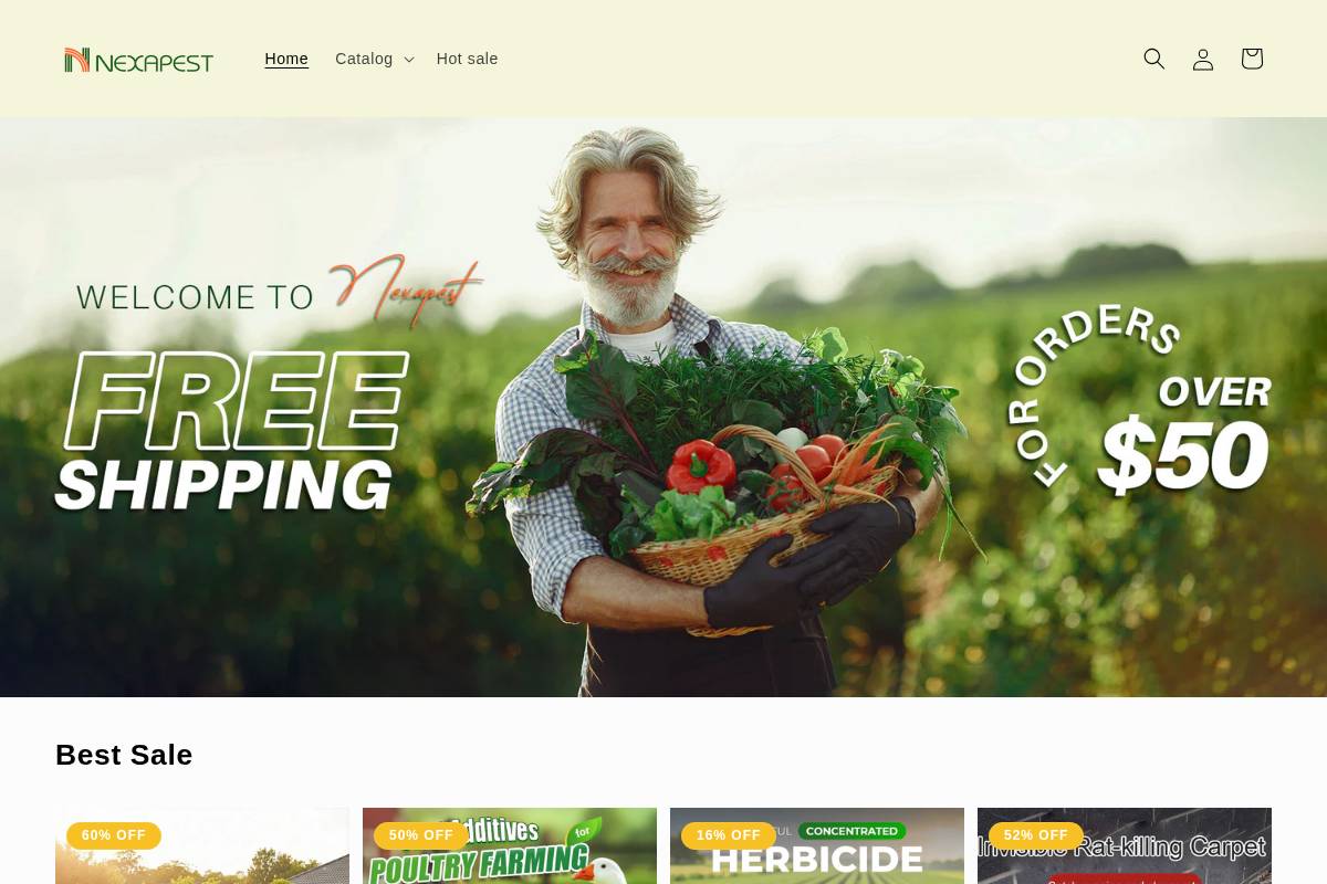 Nexapest homepage screenshot