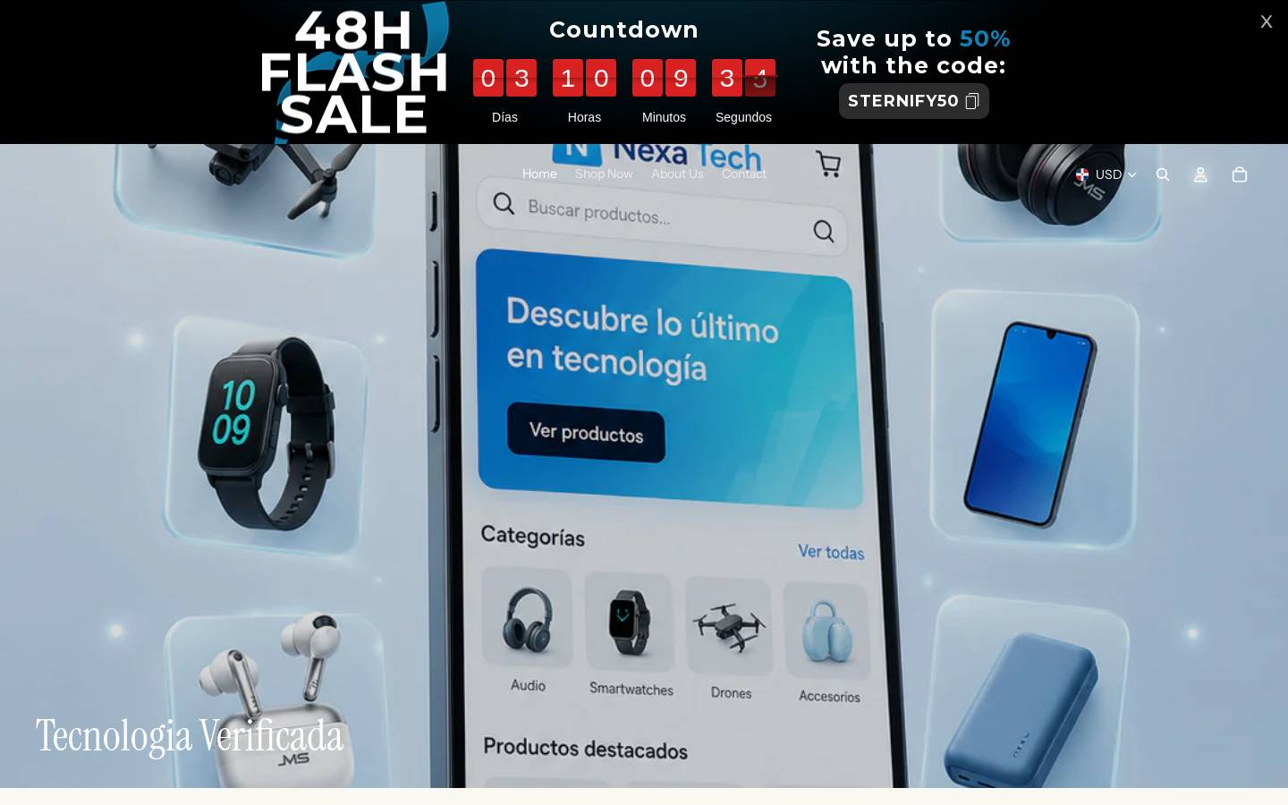 nexatechy.store homepage screenshot