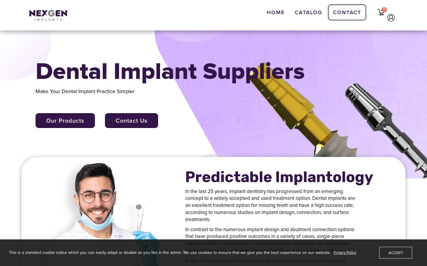 nexgenimplants.com homepage screenshot