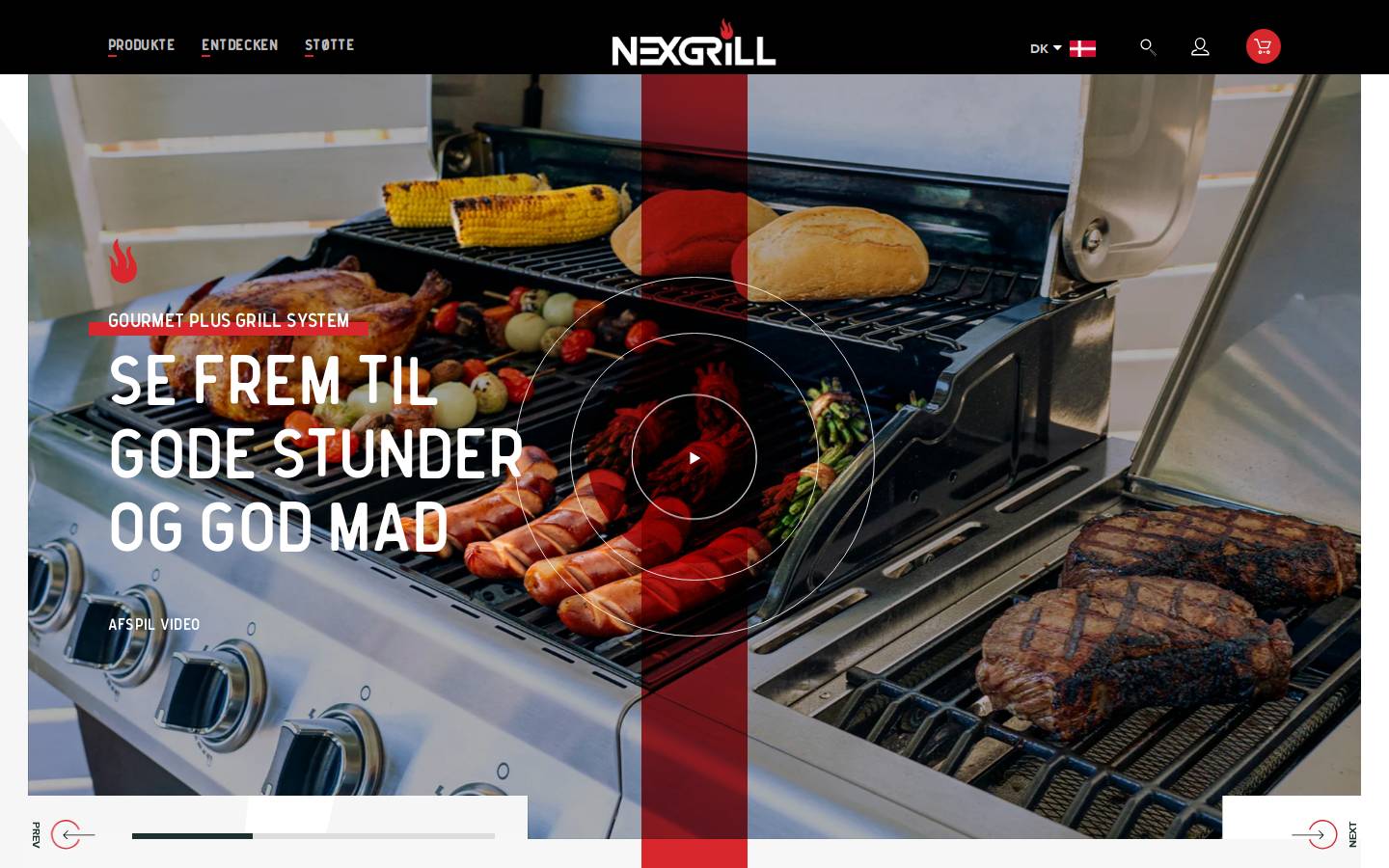 Nexgrill homepage screenshot