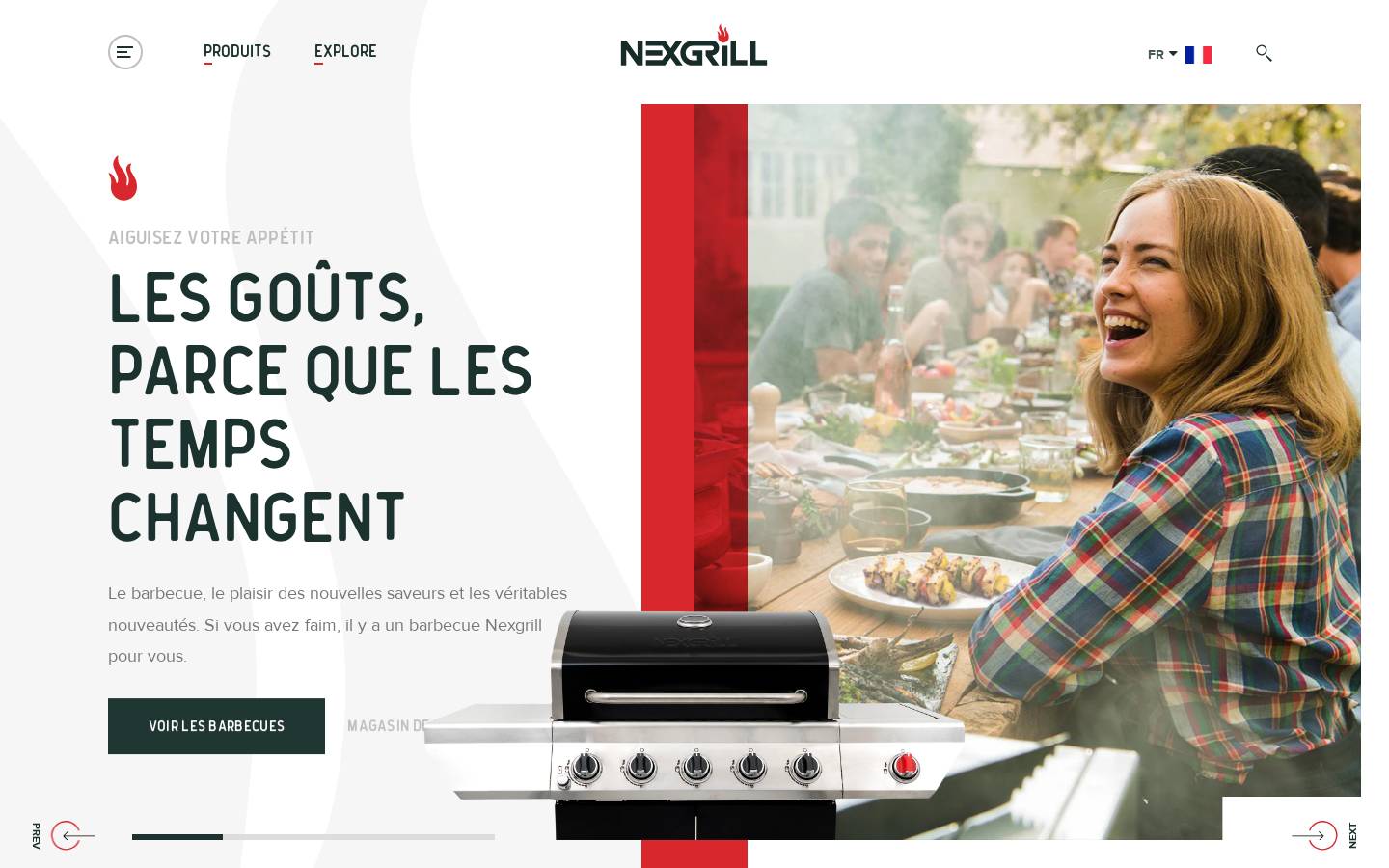 Nexgrill homepage screenshot