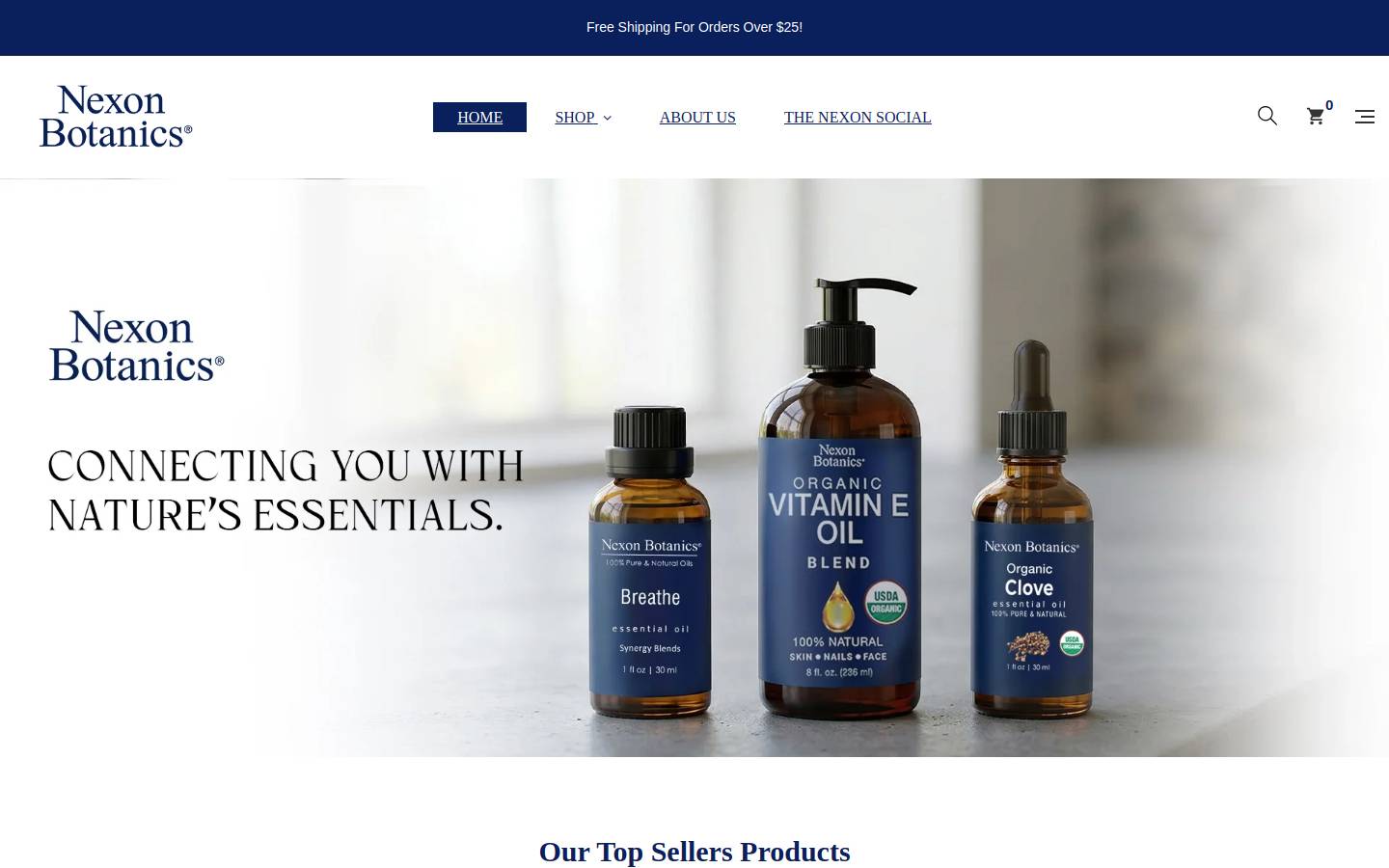 nexonbotanics.com homepage screenshot