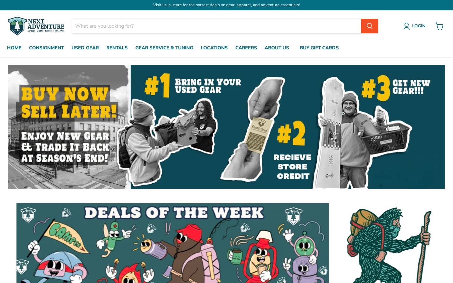 Next Adventure homepage screenshot