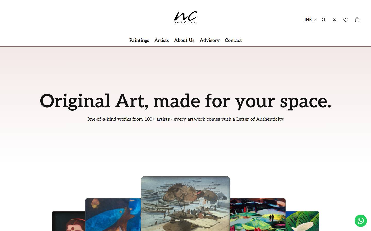 nextcanvas.art homepage screenshot