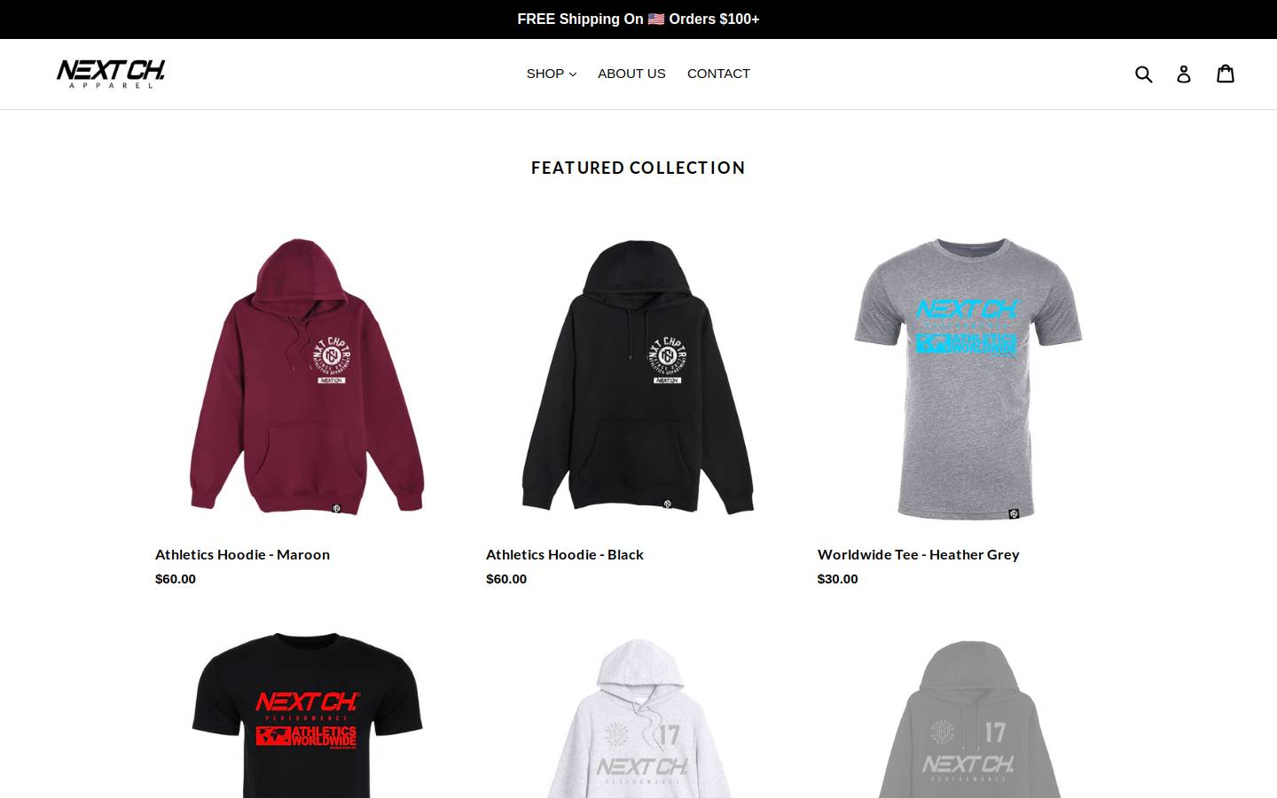 nextchapparel.com homepage screenshot