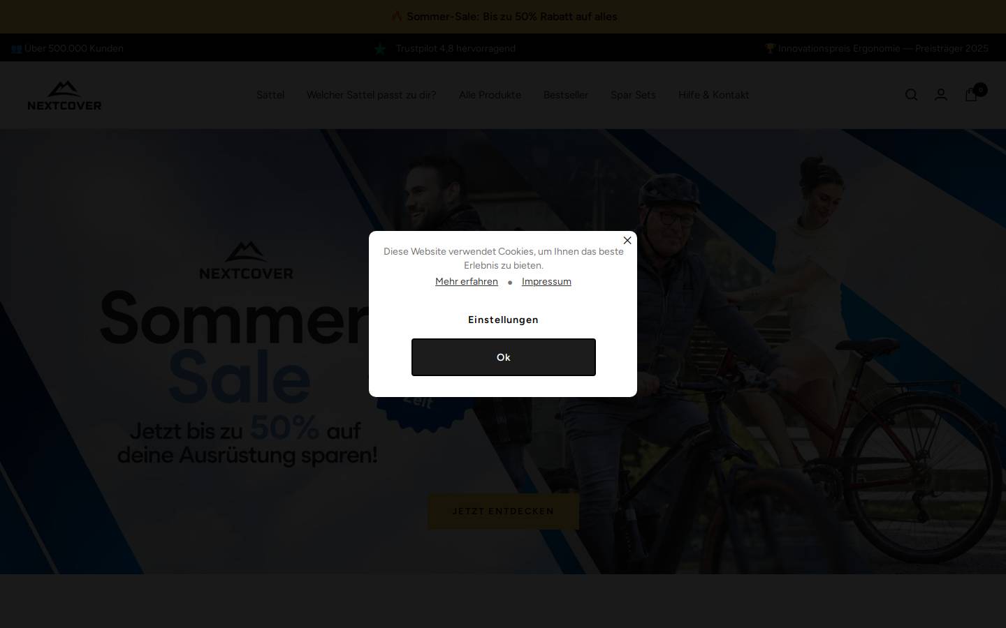 NEXTCOVER® homepage screenshot