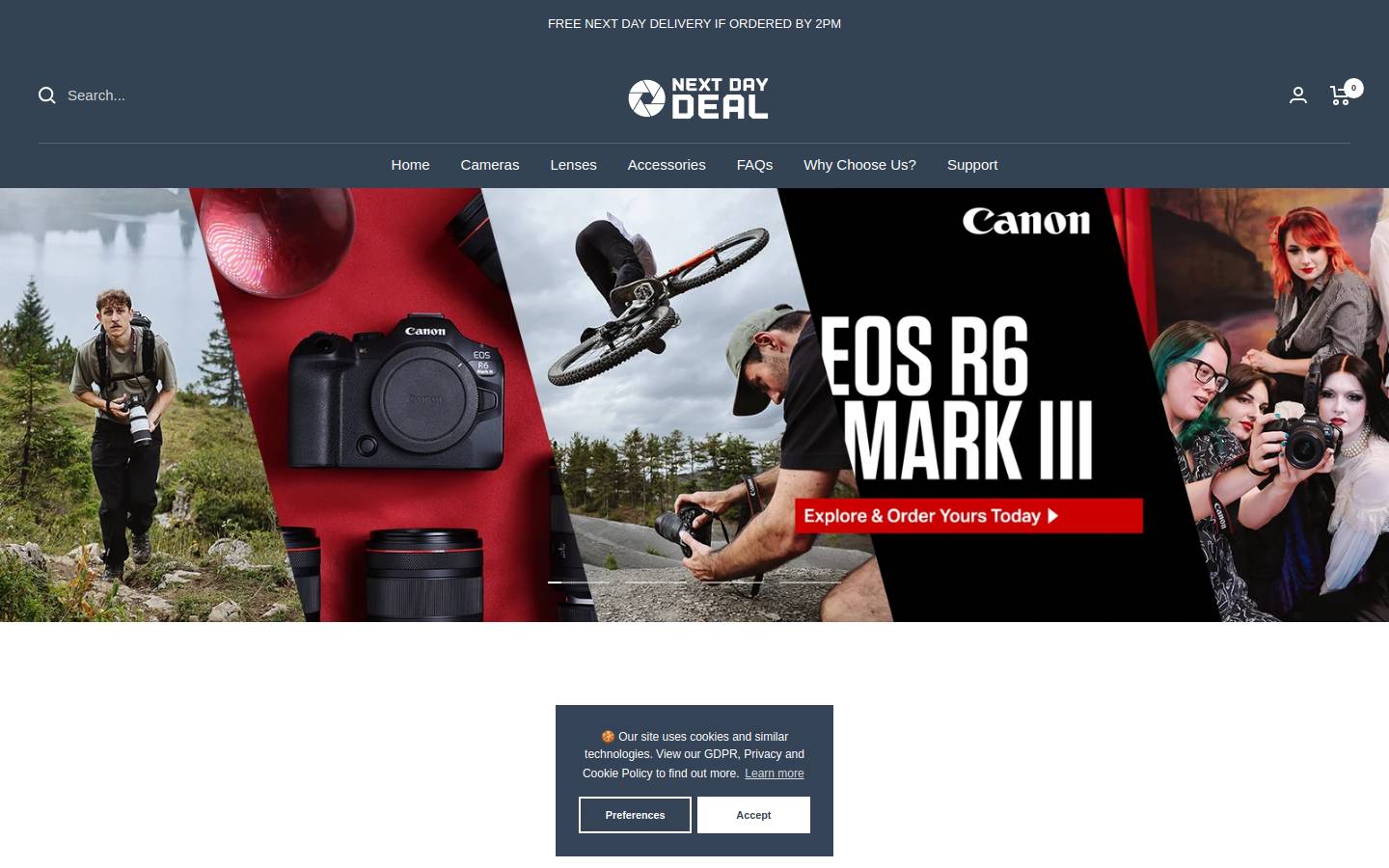 Next Day Deal homepage screenshot