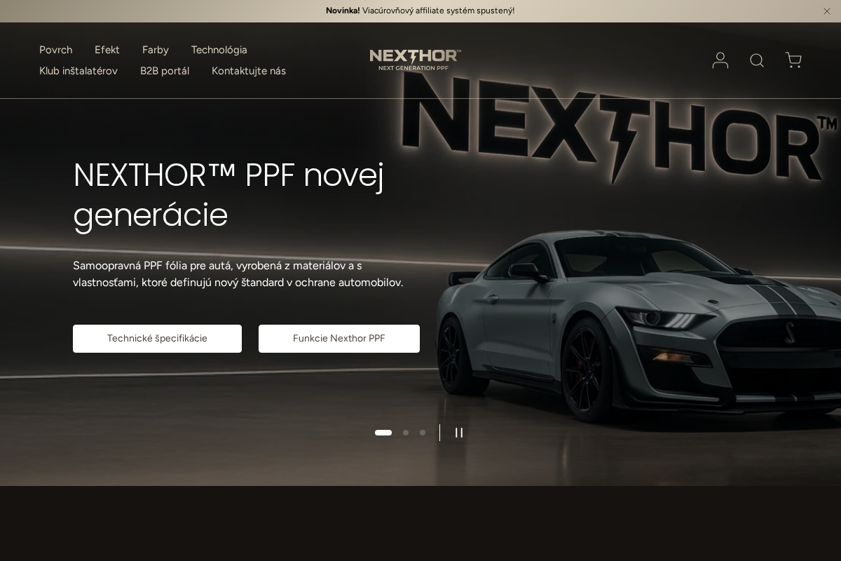 Nexthor™ homepage screenshot