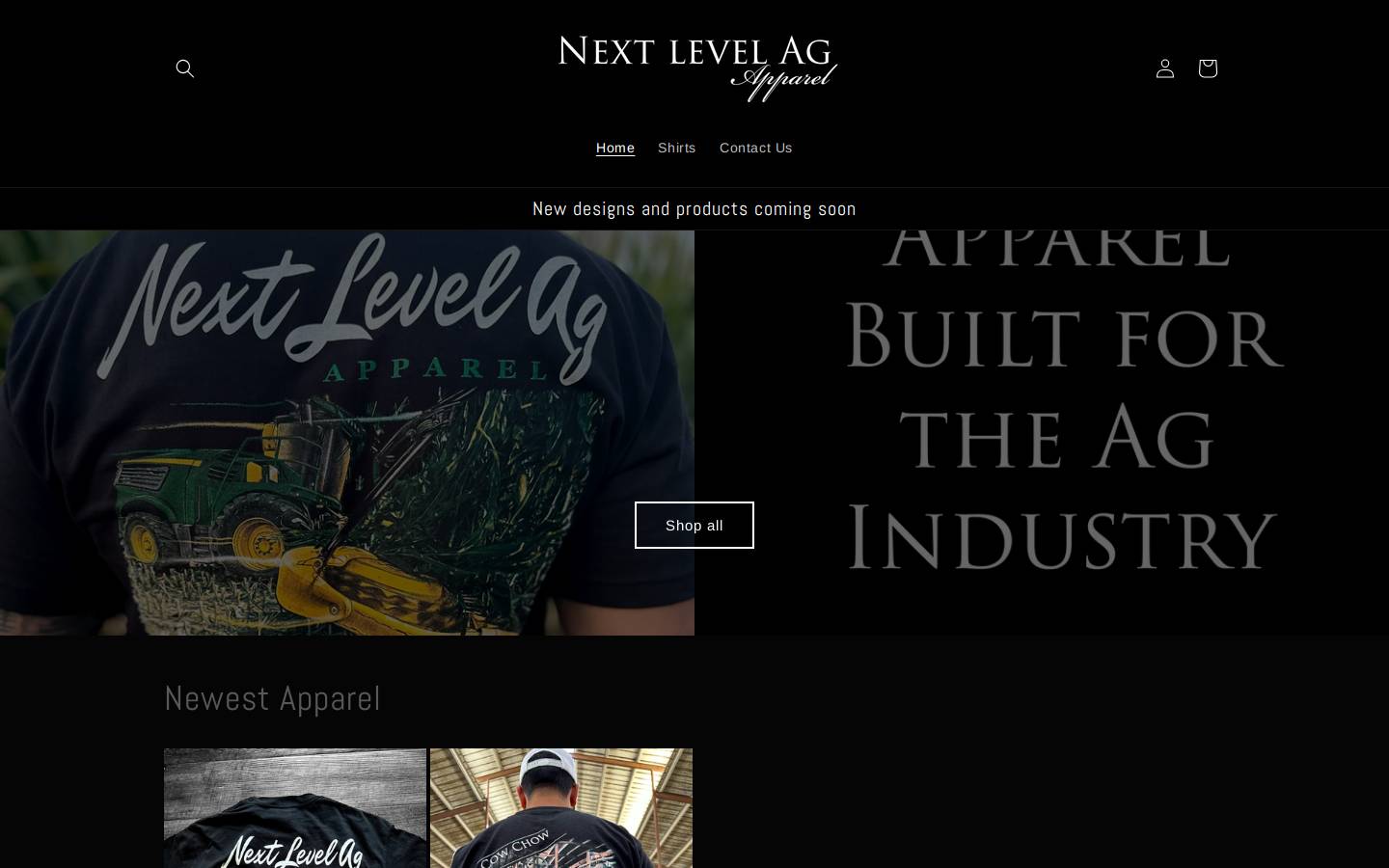 nextlevelagapparel.com homepage screenshot