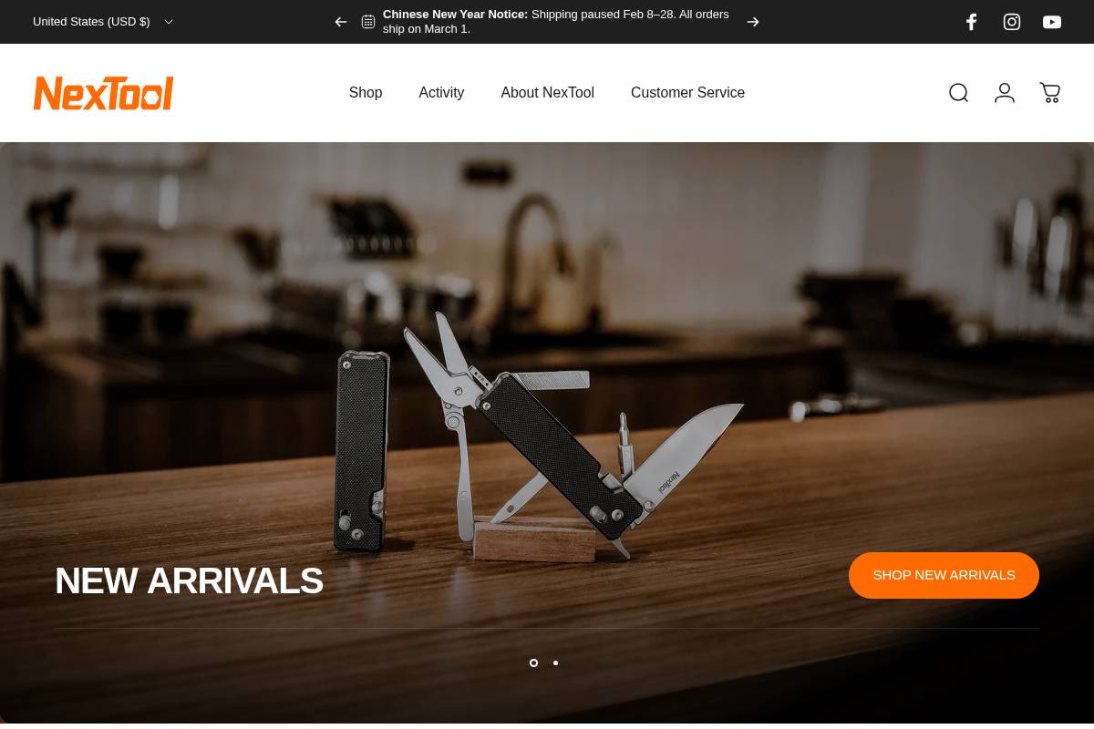 nextoolstore.com homepage screenshot