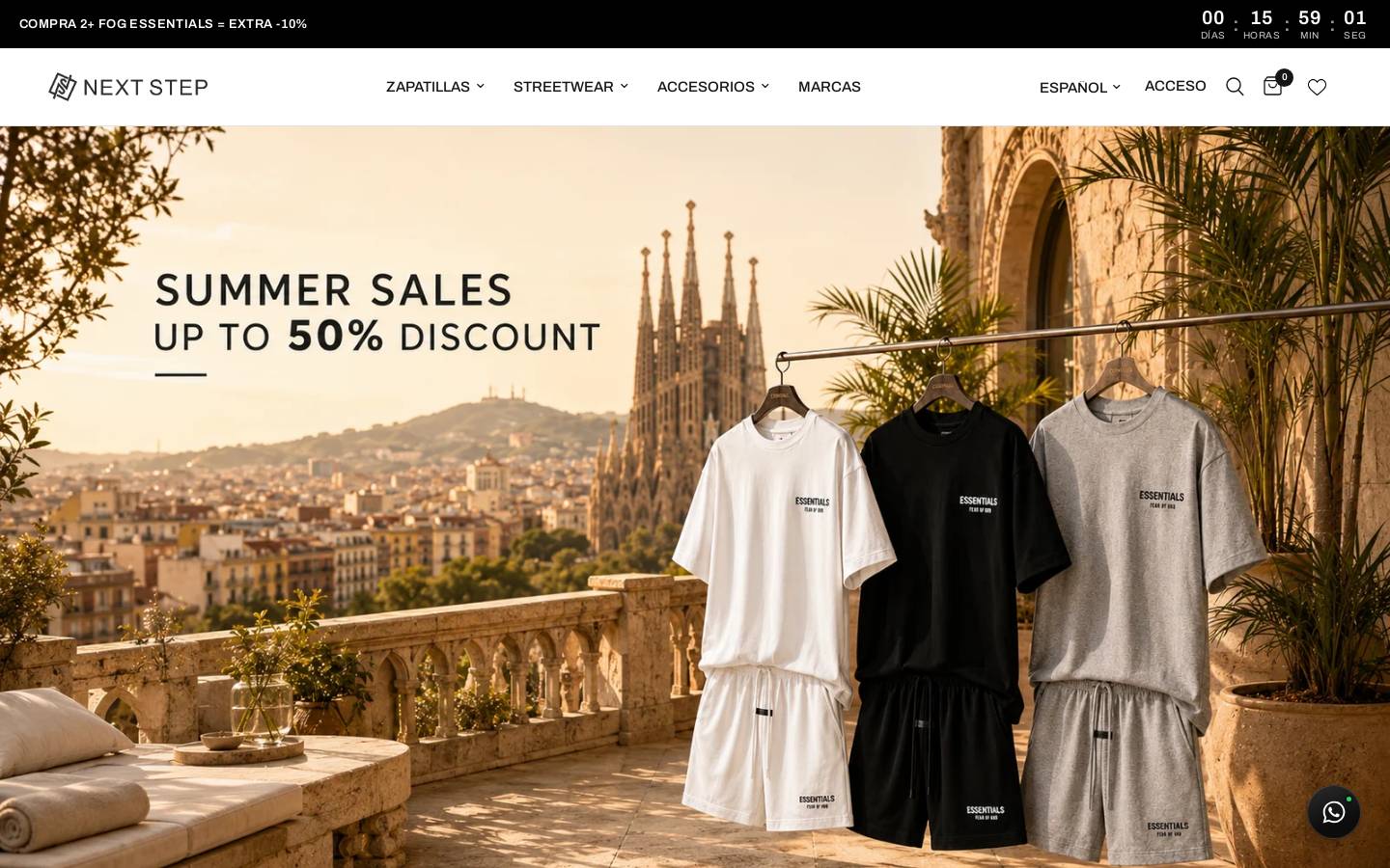 Next Step Store homepage screenshot