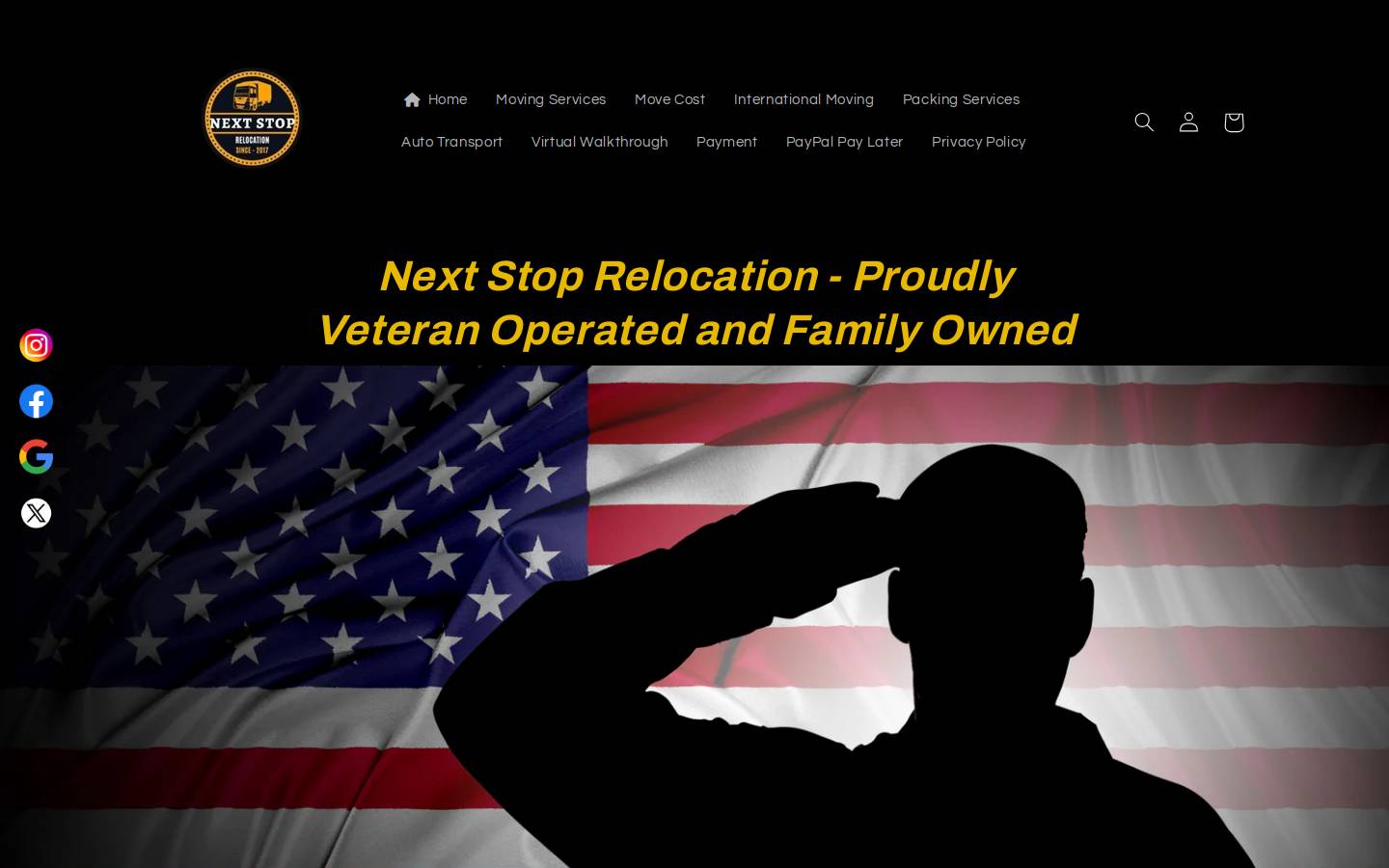Next Stop Relocation homepage screenshot