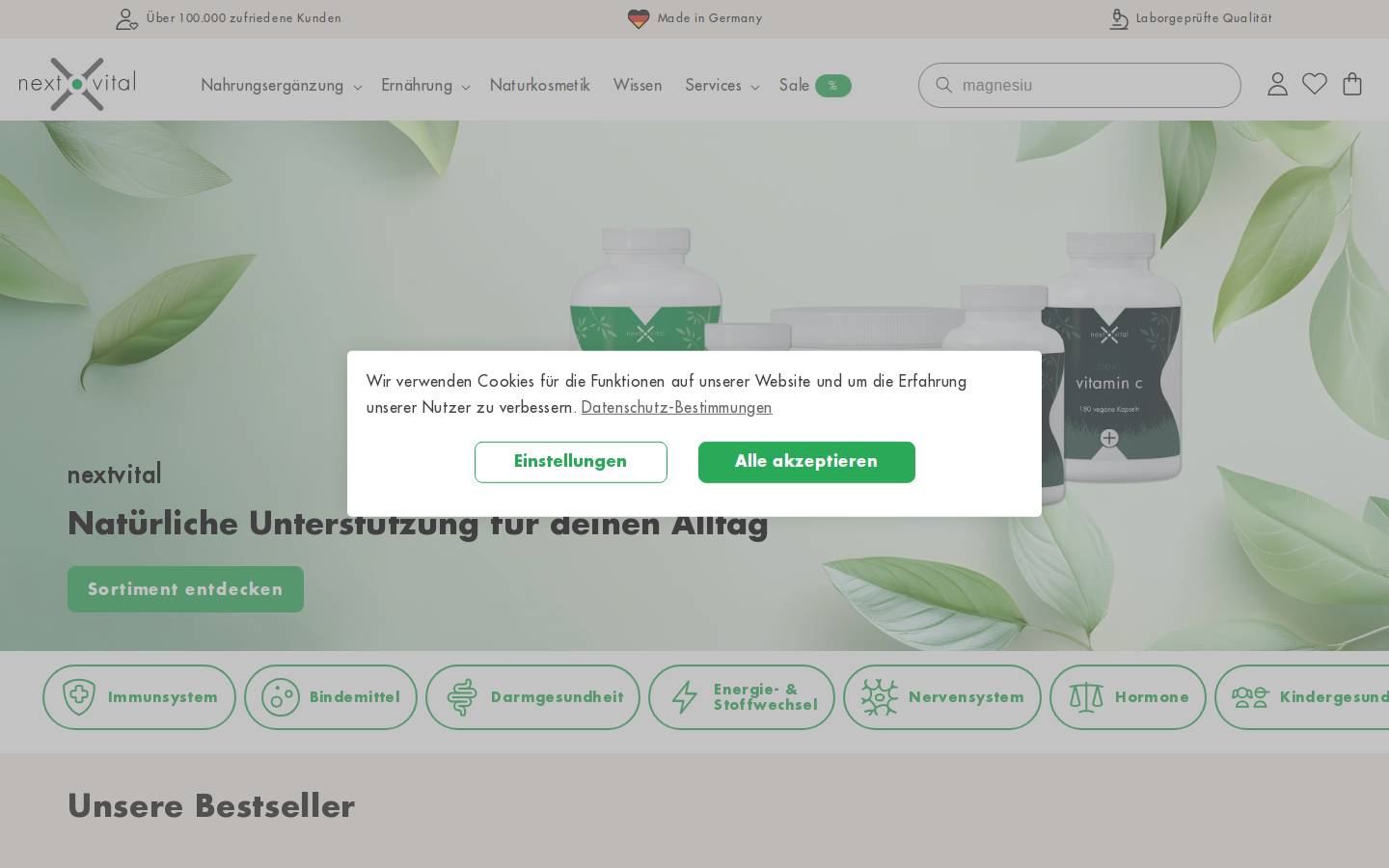 Nextvital homepage screenshot