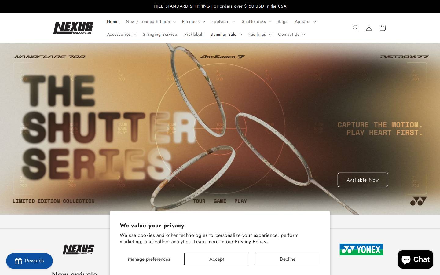 nexussports.com homepage screenshot