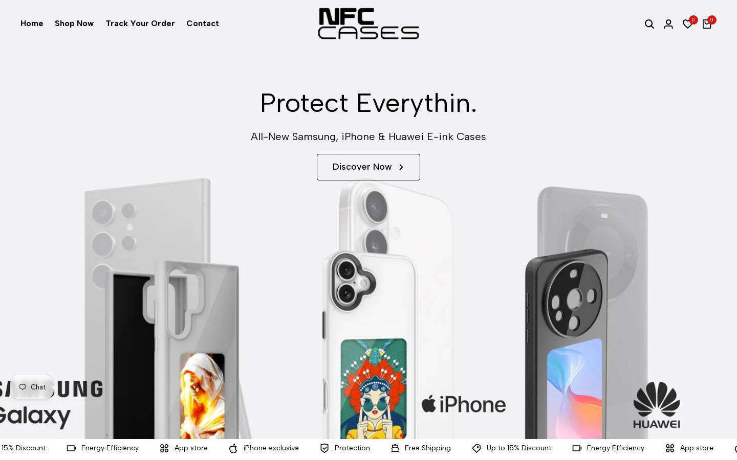 nfccases.com homepage screenshot