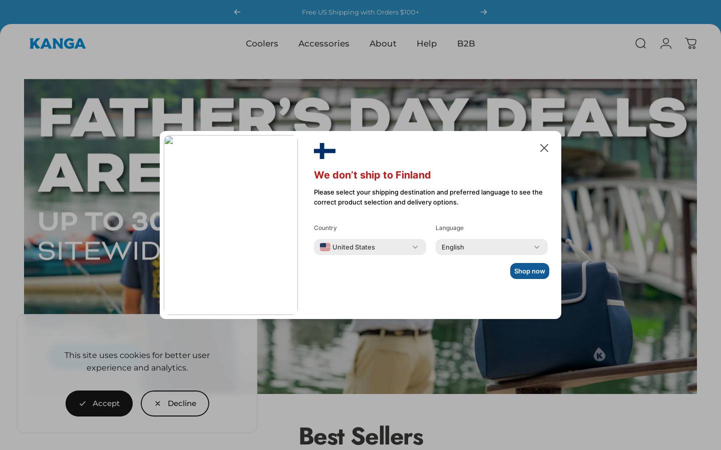 ngacoolers.com homepage screenshot