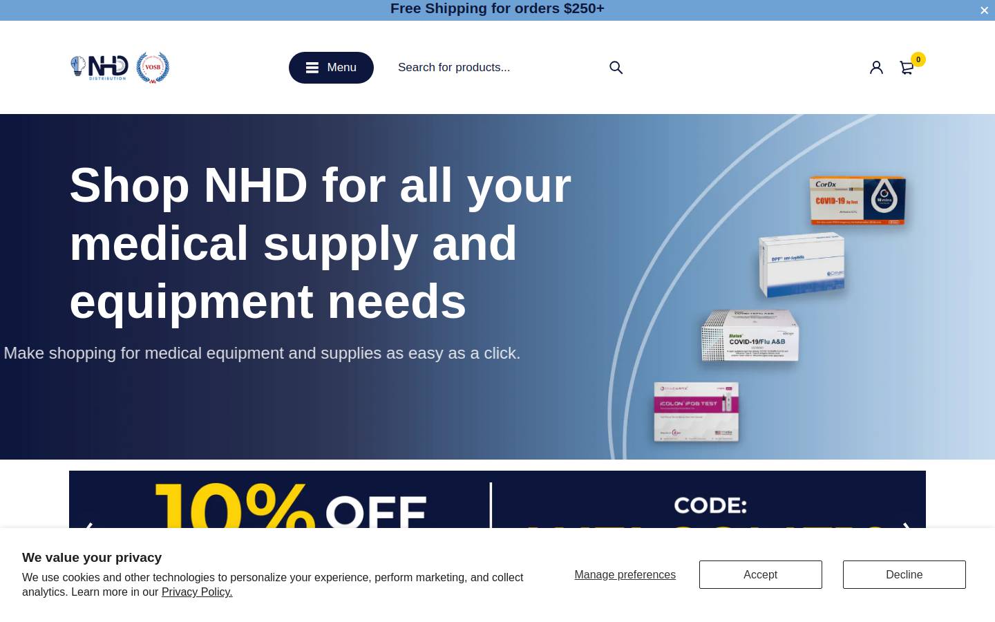 nhddistribution.com homepage screenshot