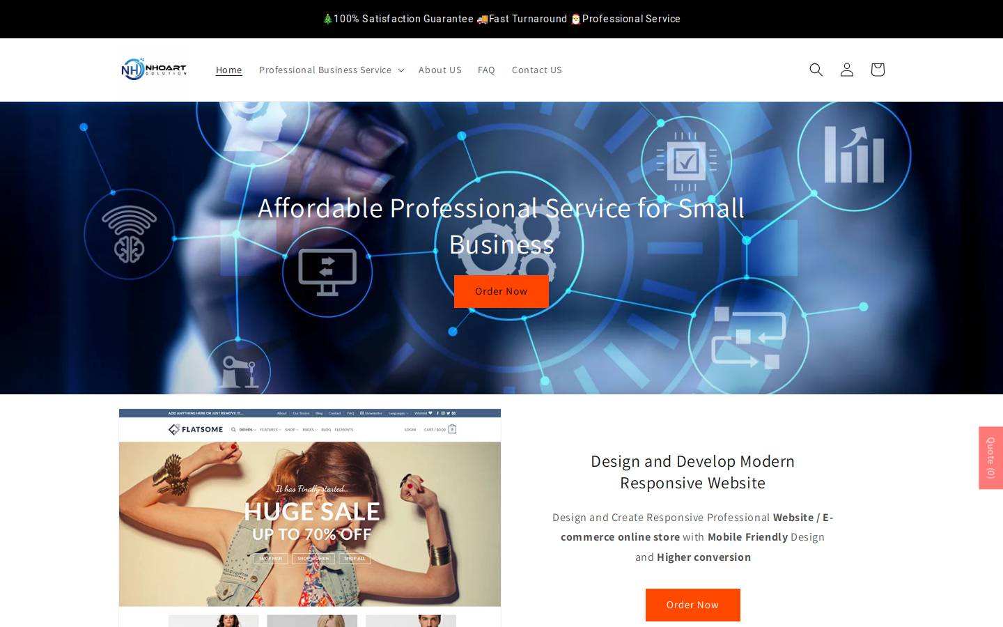 nhoartsolution.com homepage screenshot
