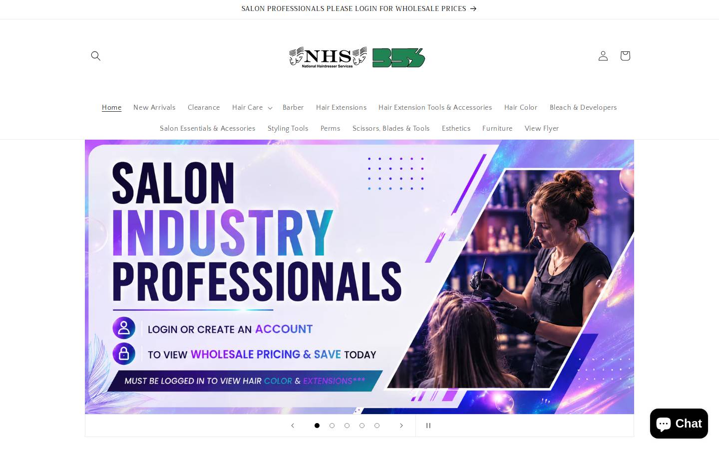 nhshair.com homepage screenshot