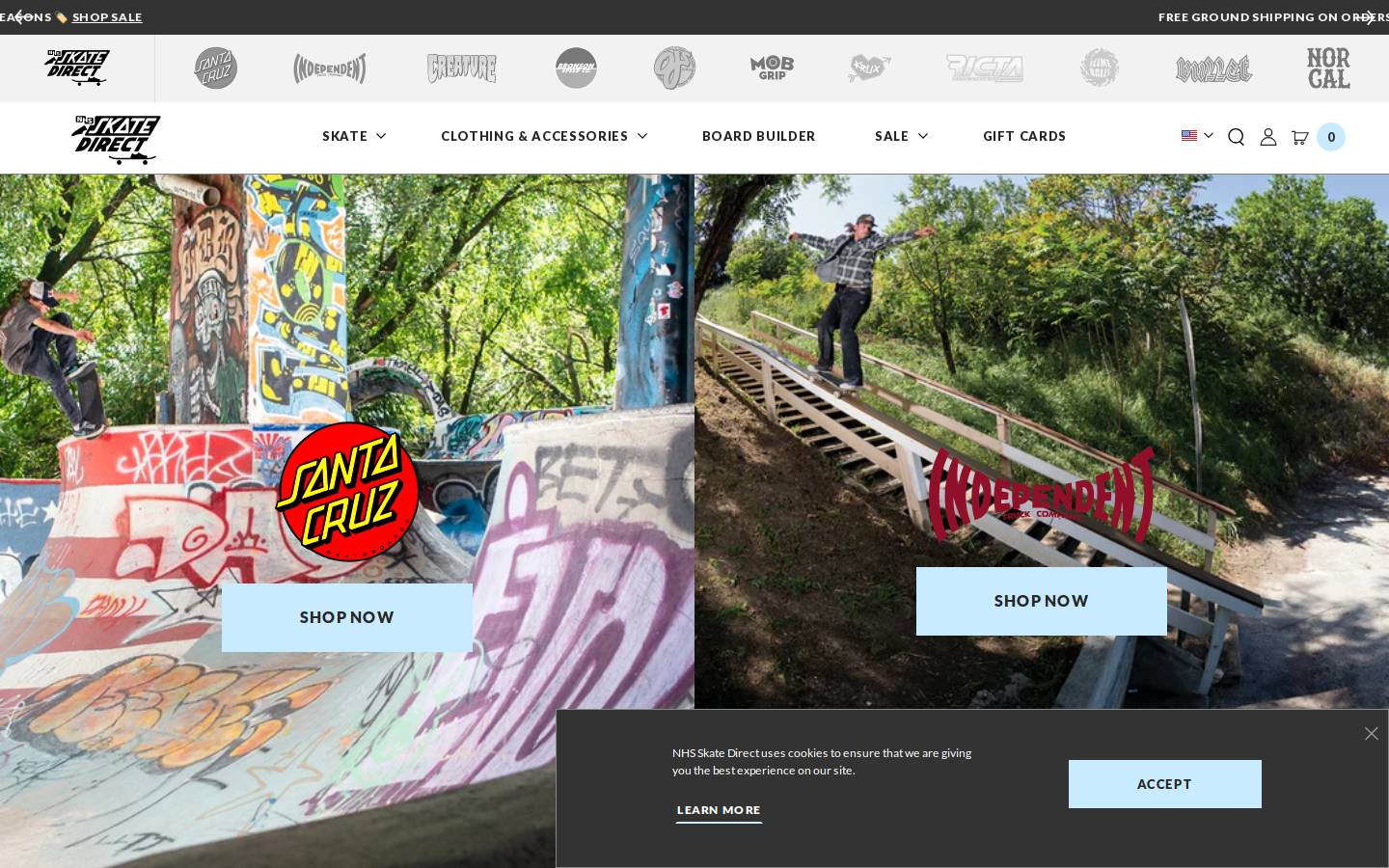 NHS Skate Direct homepage screenshot