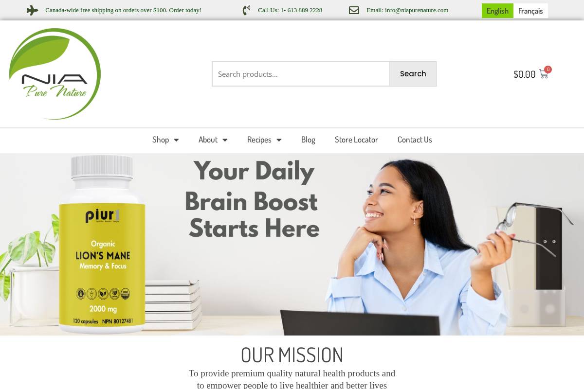 niapurenature.com homepage screenshot