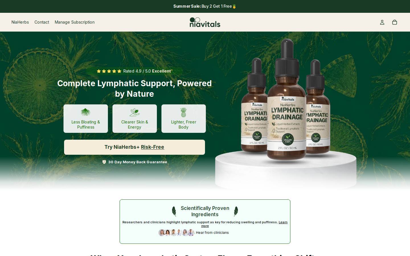 niavitals.com homepage screenshot