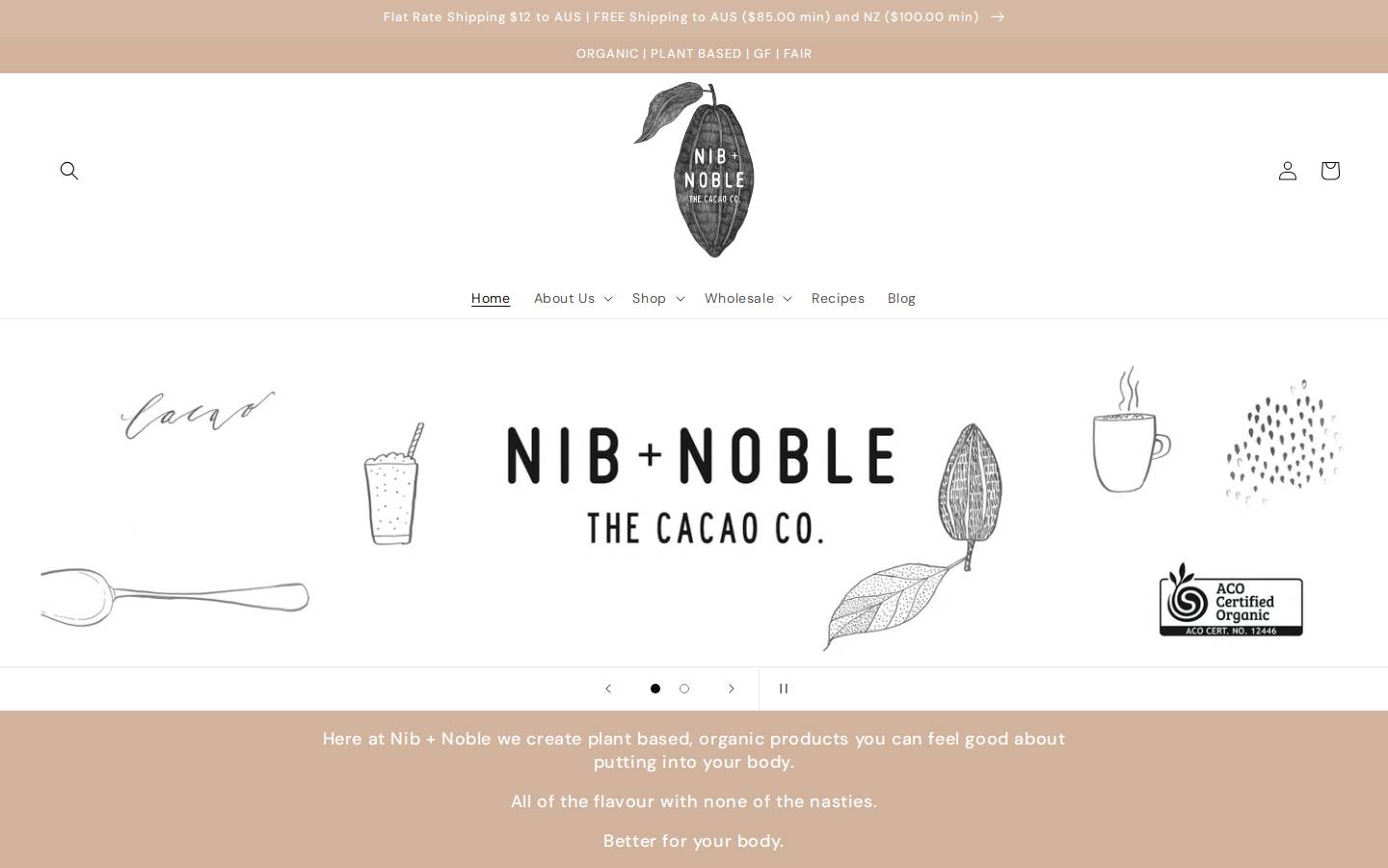 nibandnoble.com.au homepage screenshot