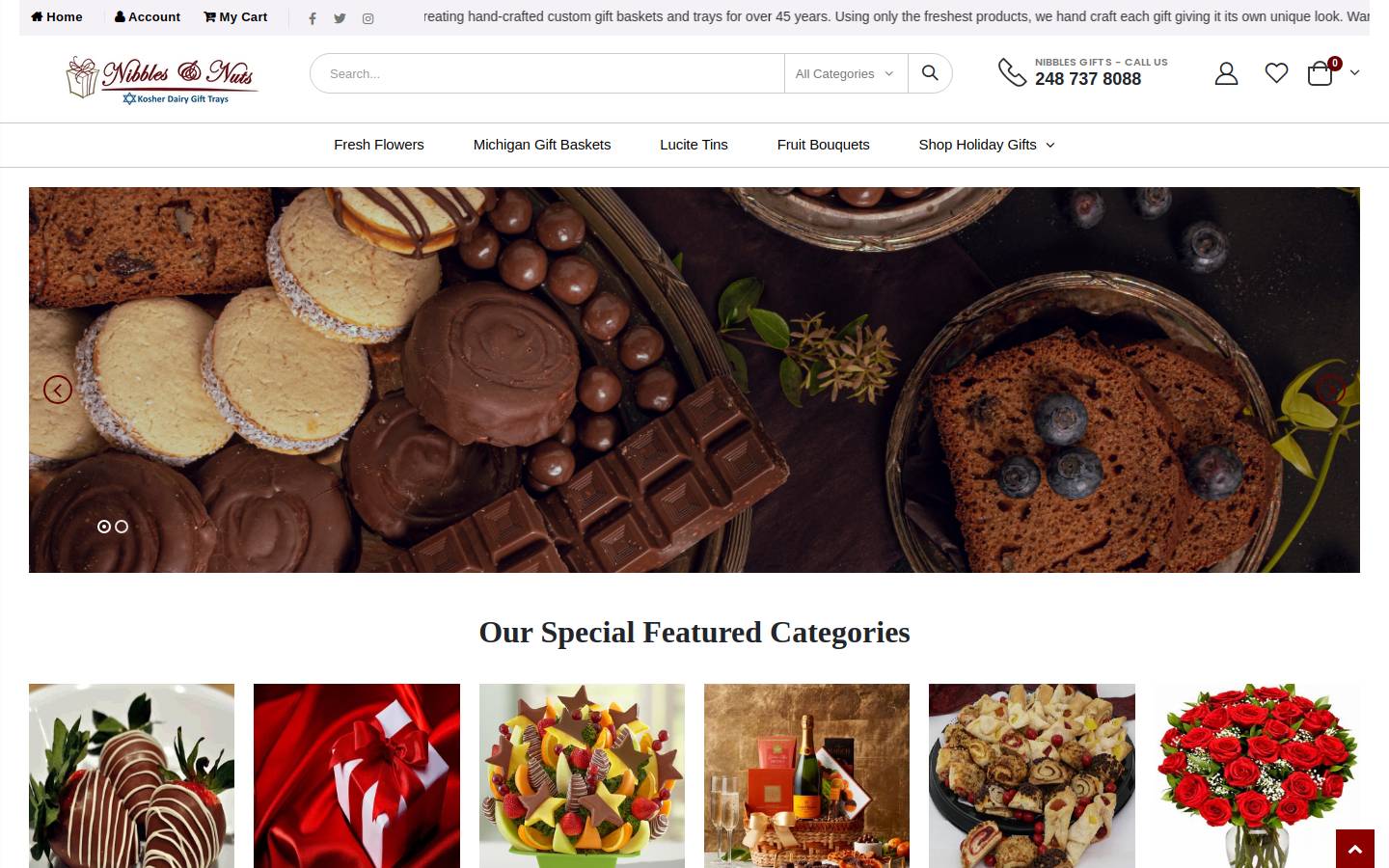Nibblesgifts homepage screenshot