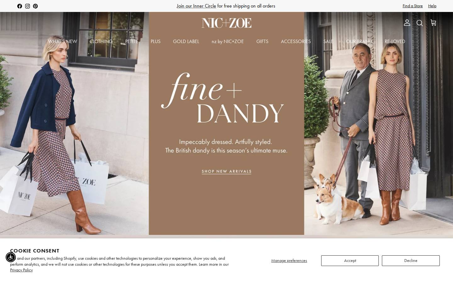 NIC+ZOE homepage screenshot