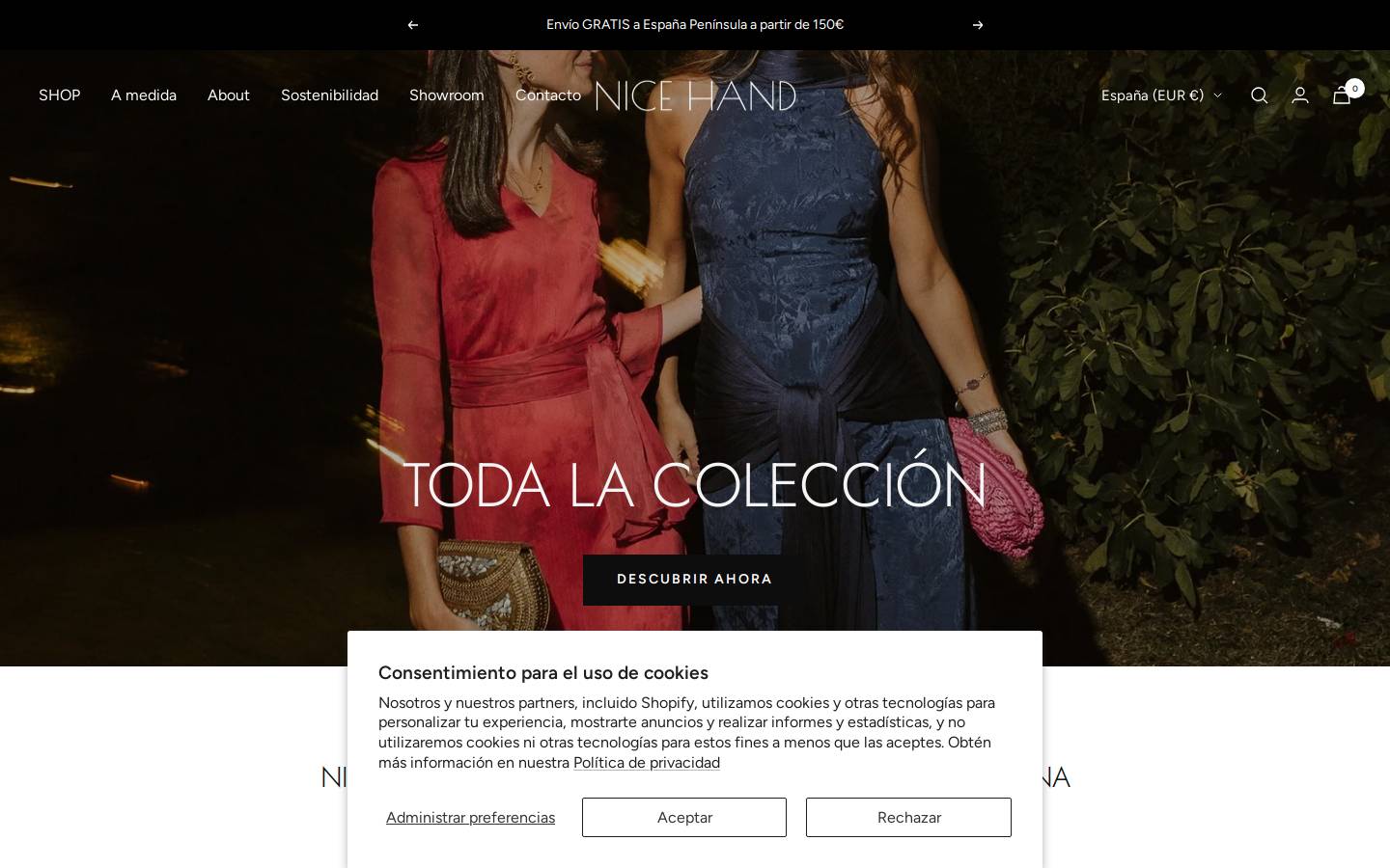 nicehandbrand.com homepage screenshot
