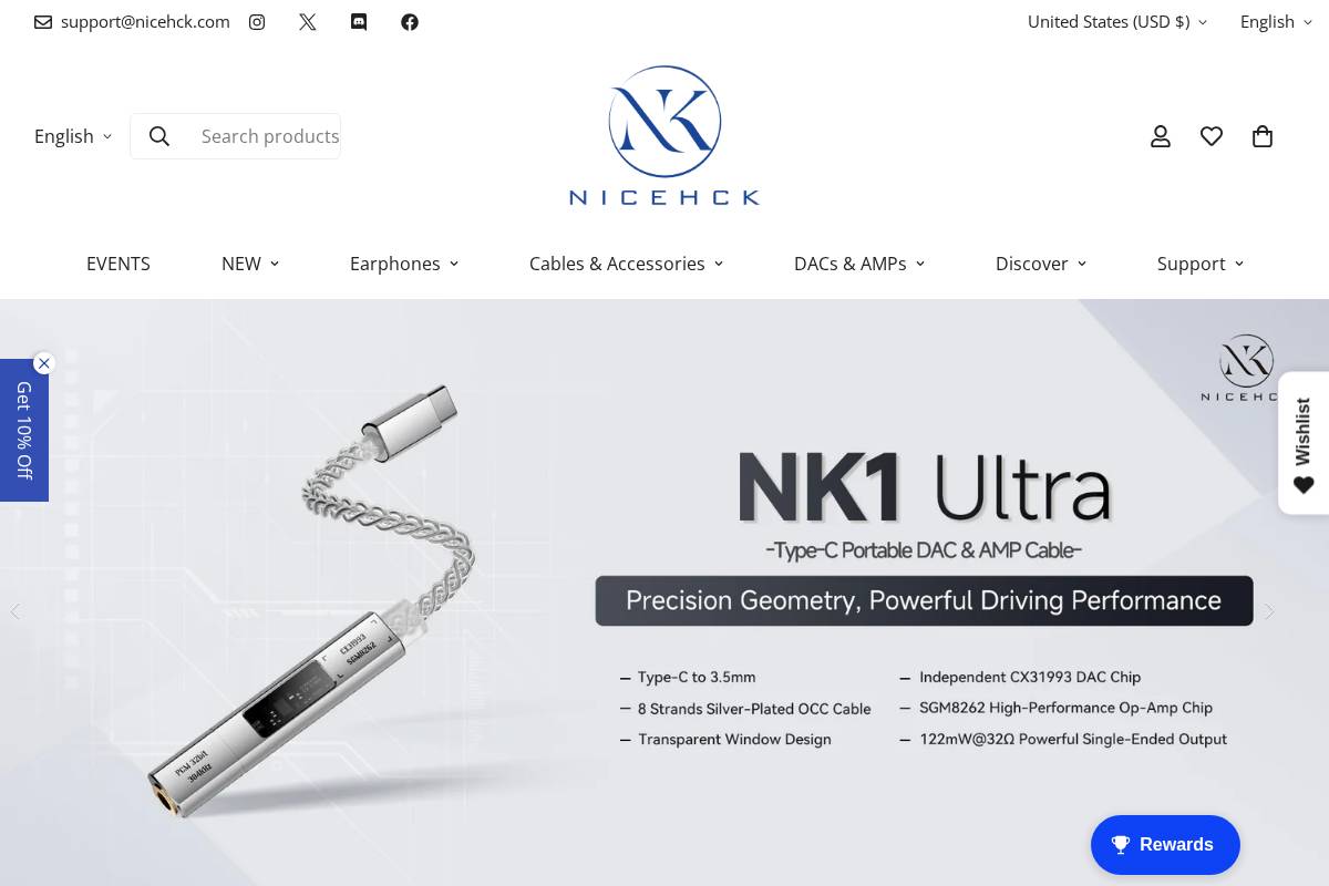 nicehck.com homepage screenshot