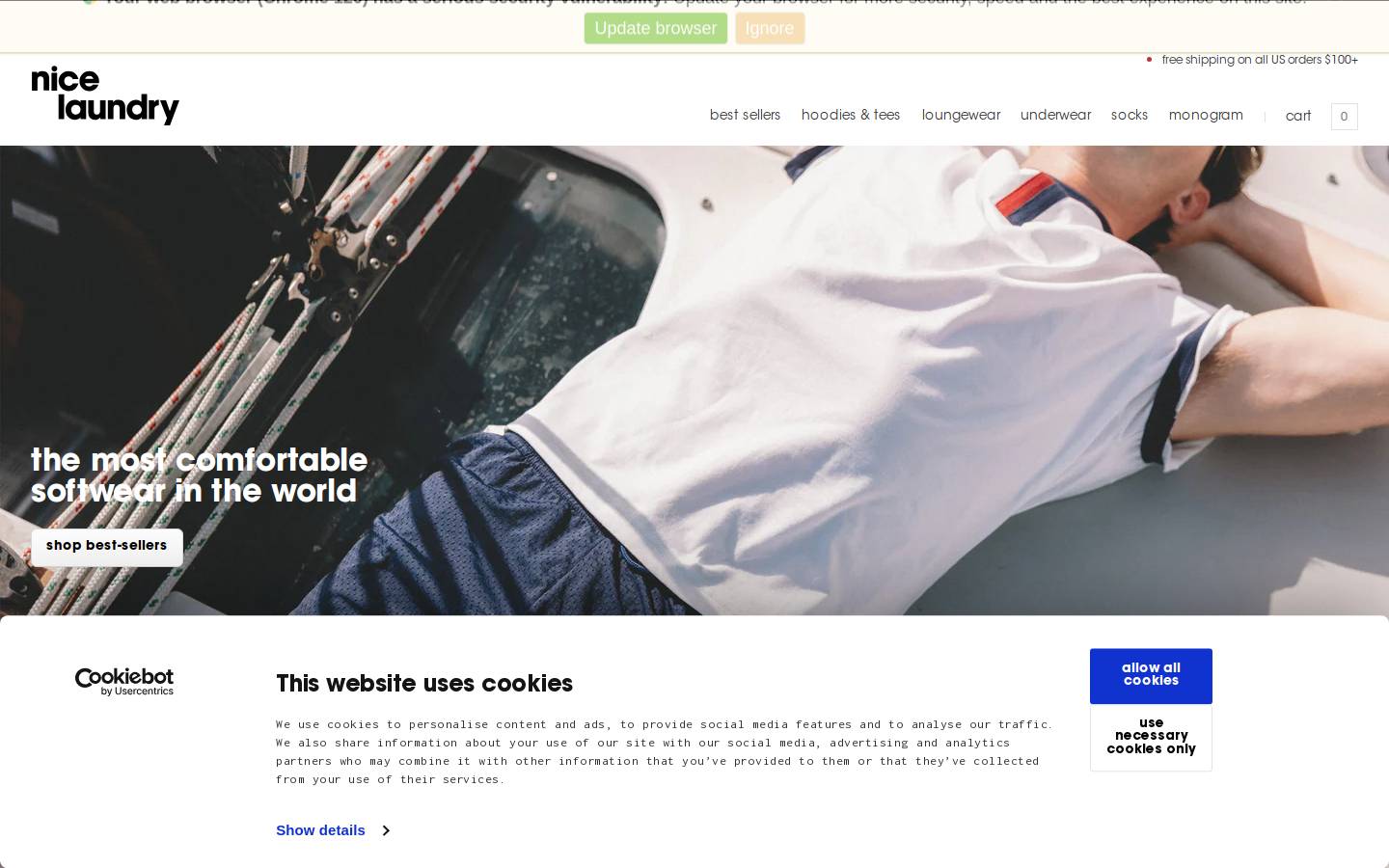 Nice Laundry homepage screenshot