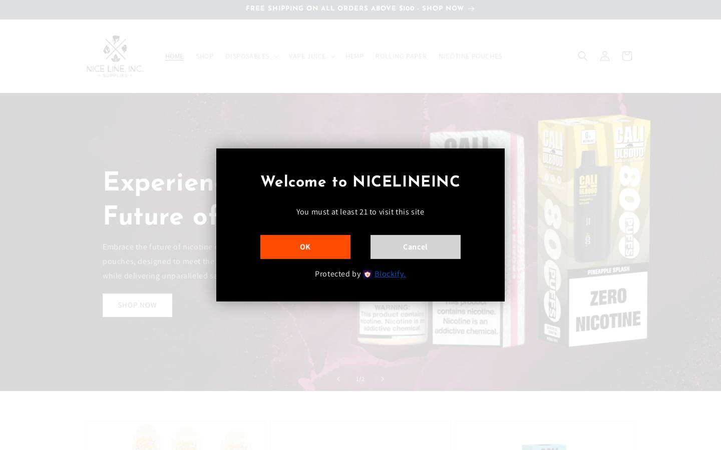 nicelineinc.com homepage screenshot