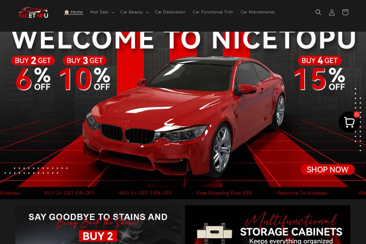 Nicetopu homepage screenshot