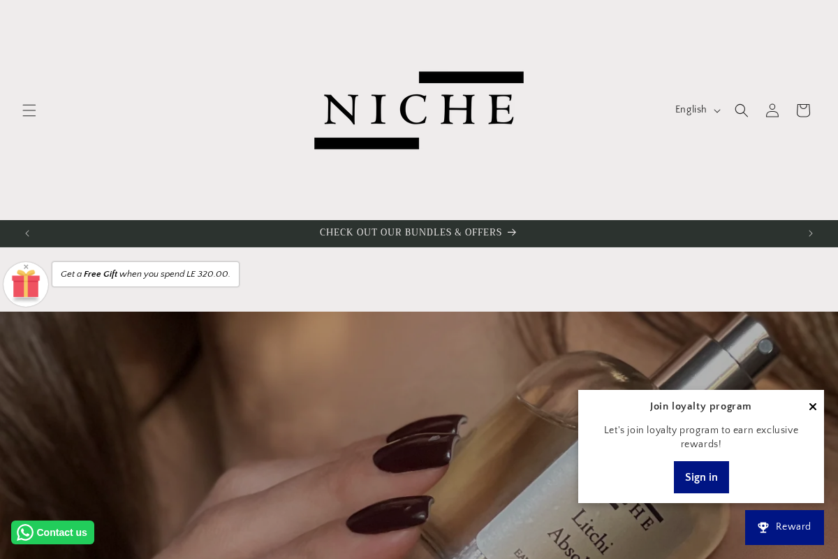 Nicheessences homepage screenshot