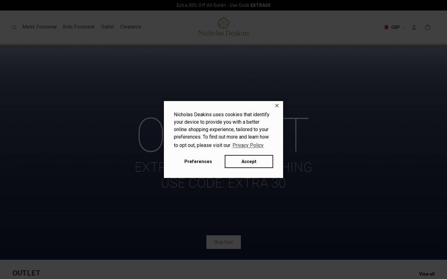 Nicholas Deakins homepage screenshot