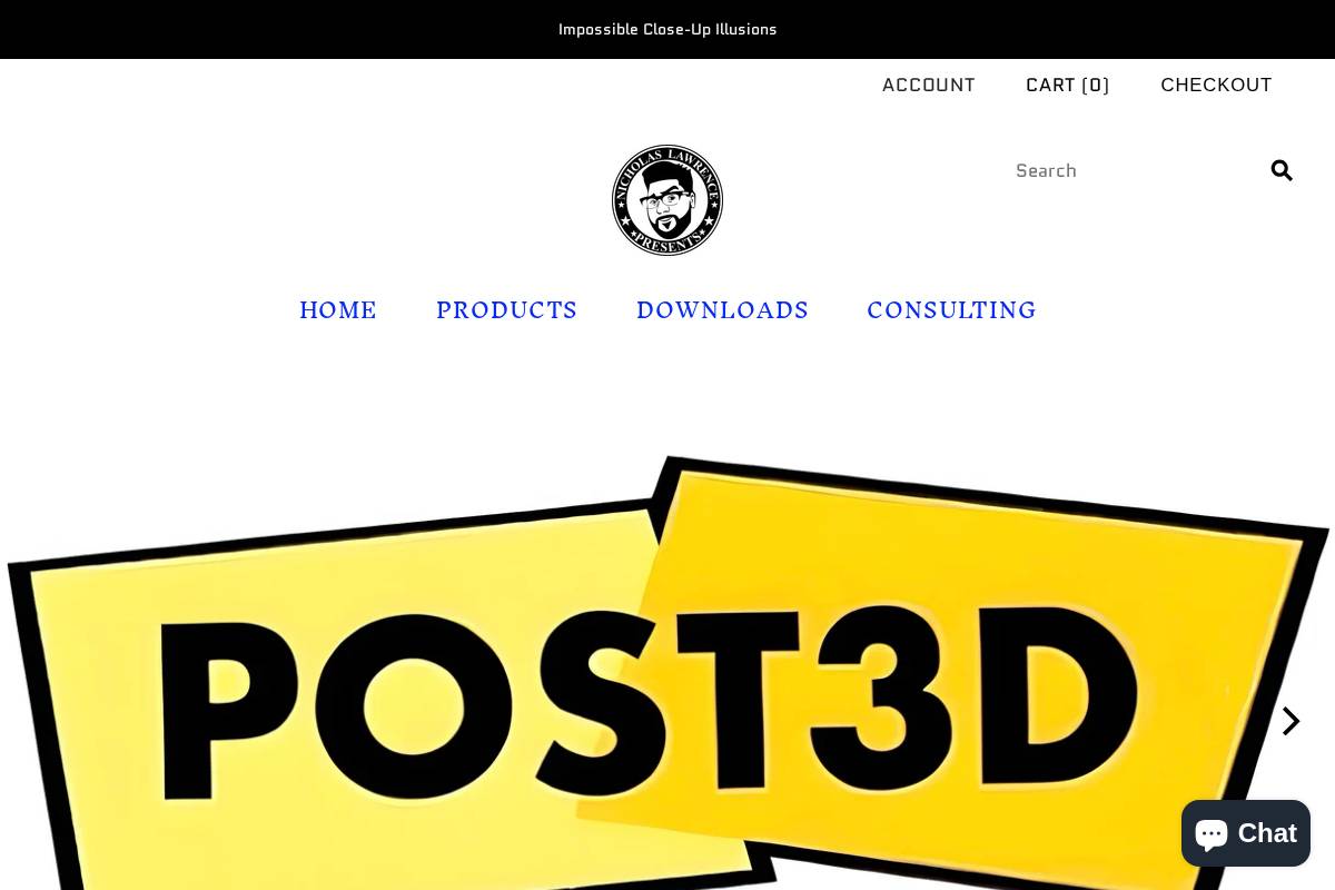 nicholaspresents.com homepage screenshot