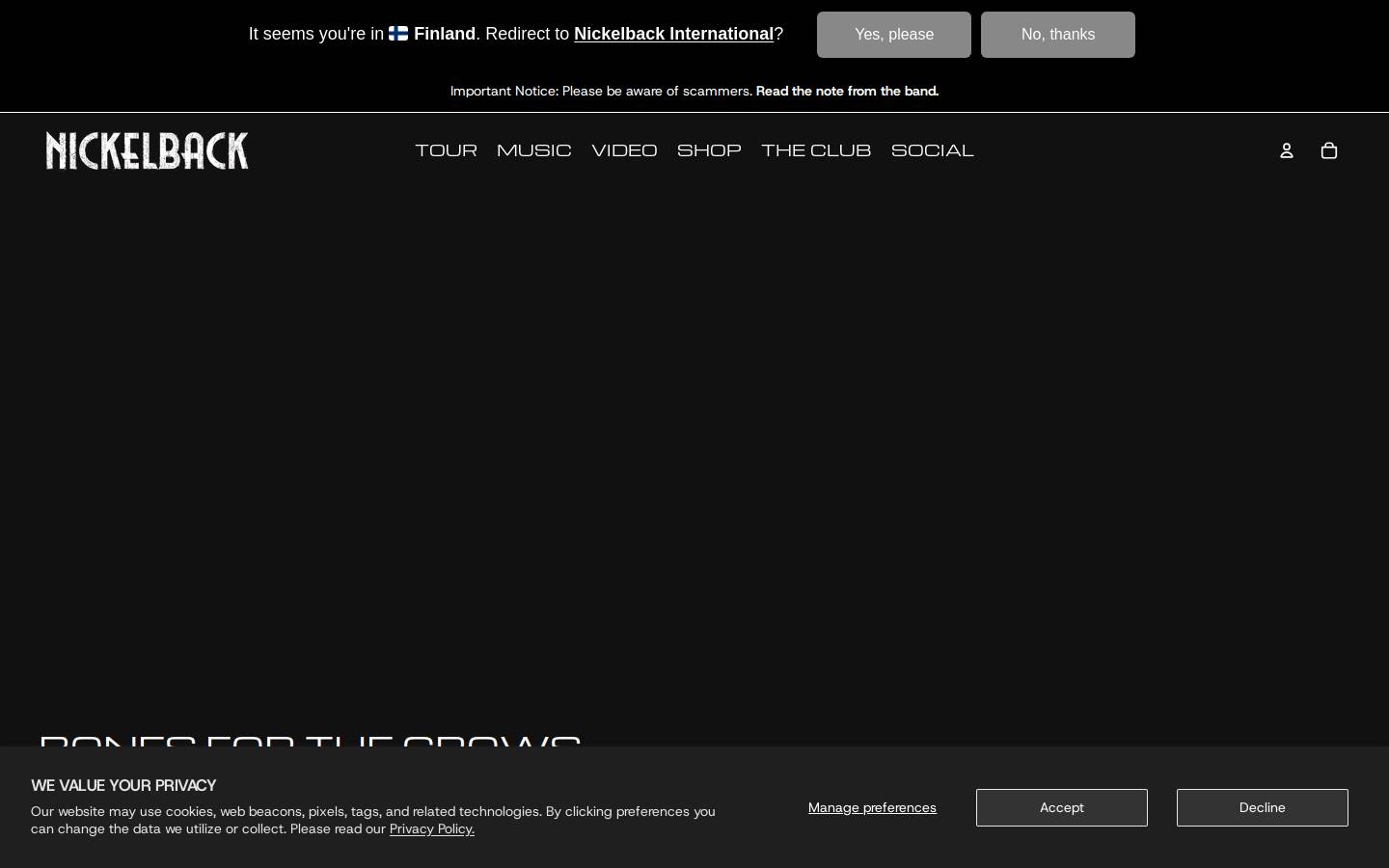 nickelback.com homepage screenshot