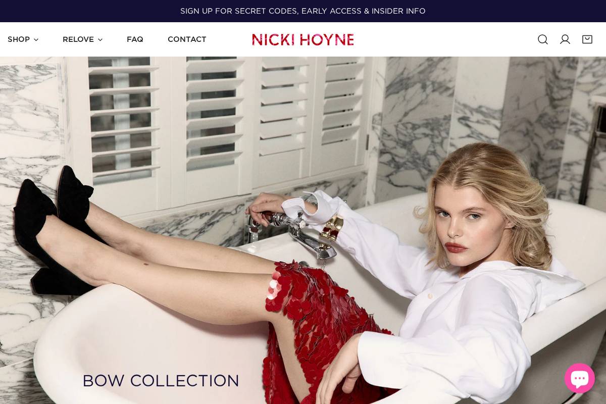 Nicki Hoyne homepage screenshot