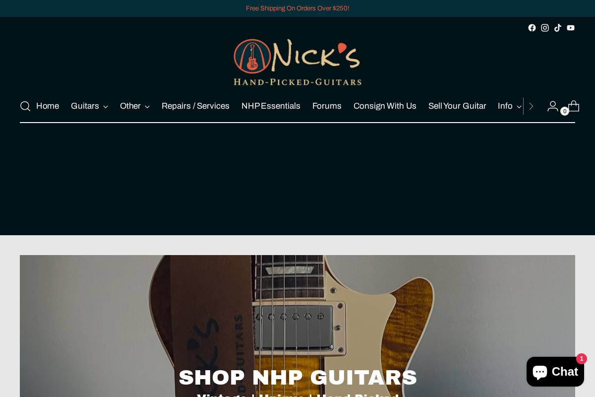 nickshandpicked.com homepage screenshot