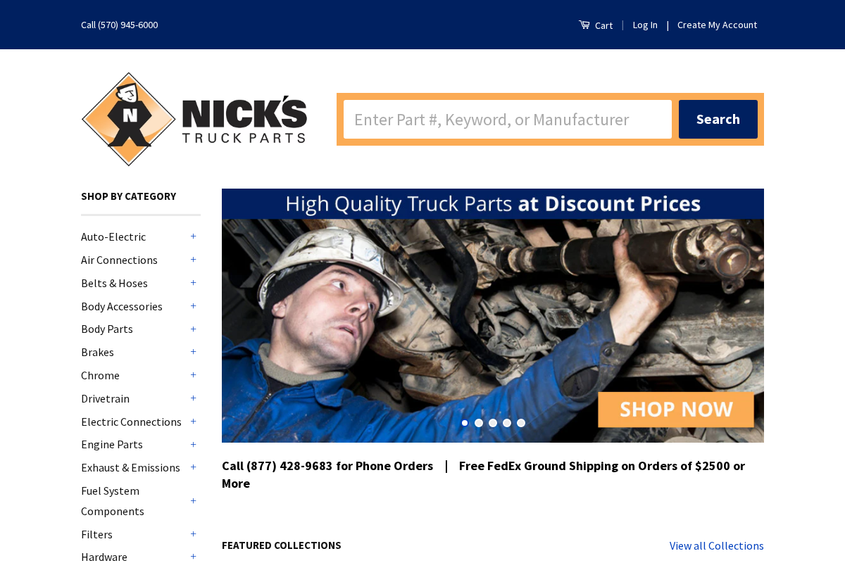 nickstruckparts.com homepage screenshot
