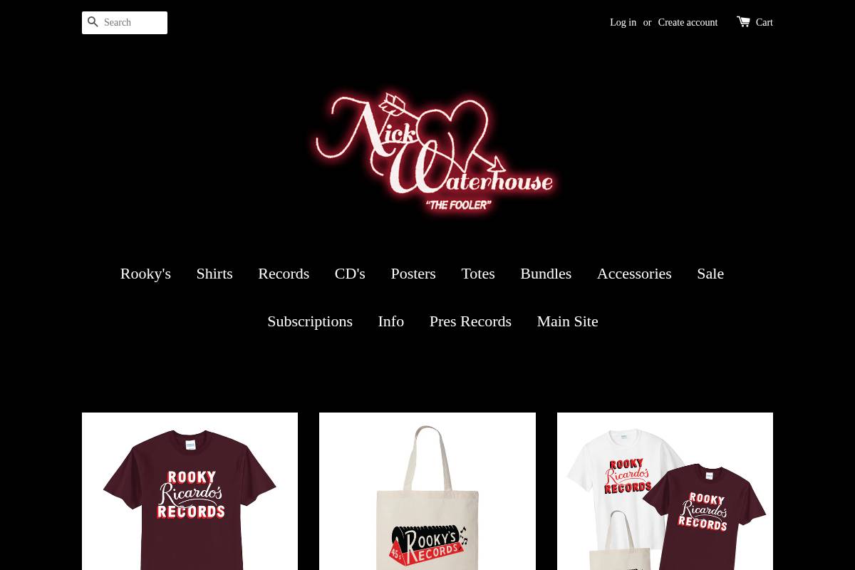nickwaterhousestore.com homepage screenshot