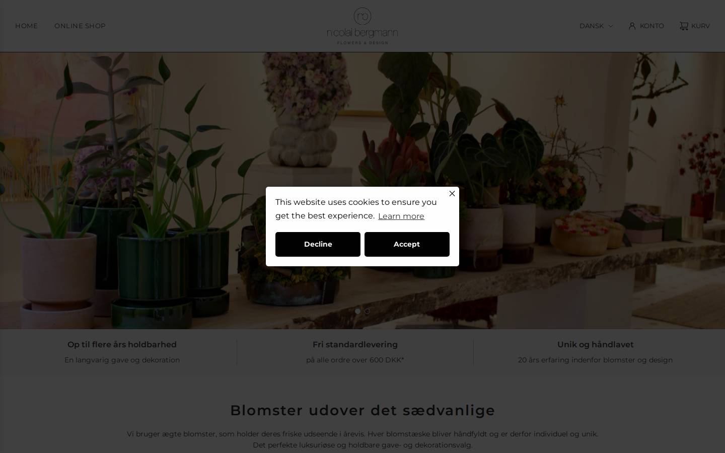 Nicolai Bergmann Flowers & Design homepage screenshot